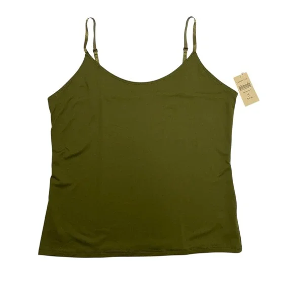 Coldwater Creek Tank Top Womens M Olive Green Stretch NWT - Picture 1 of 6